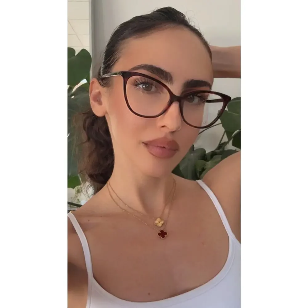 NEW Gucci GG1079O Brown Chain Cat Eye Eyeglasses Frames $650
